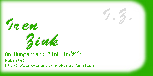 iren zink business card